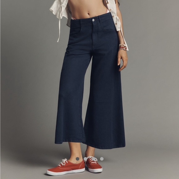 Anthropologie Pants - Anthropologie The Adi Linen Blend Crop Mid-Rise Flare Pants by Pilcro NWT!
